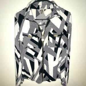 Anne Klein Printed Long Sleeve Shirt 🖤